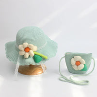 Sunshine Blossom Set: Summer Straw Hat and Handbag Ensemble for Girls - The Little Big Store