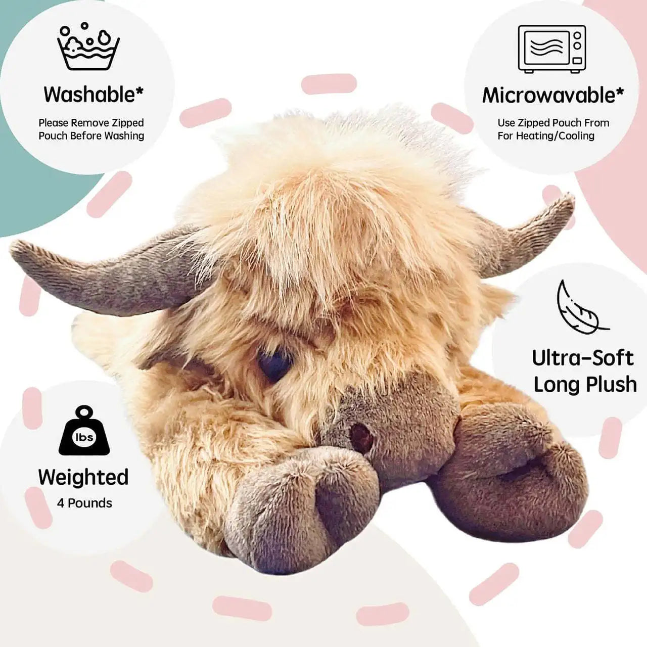 MooHug Highland Cow Plush Toy