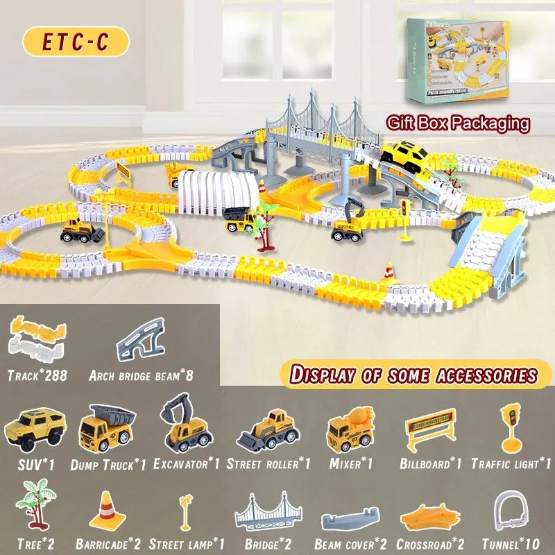 ElectroTrack Builders: Interactive Educational Toy Car Set