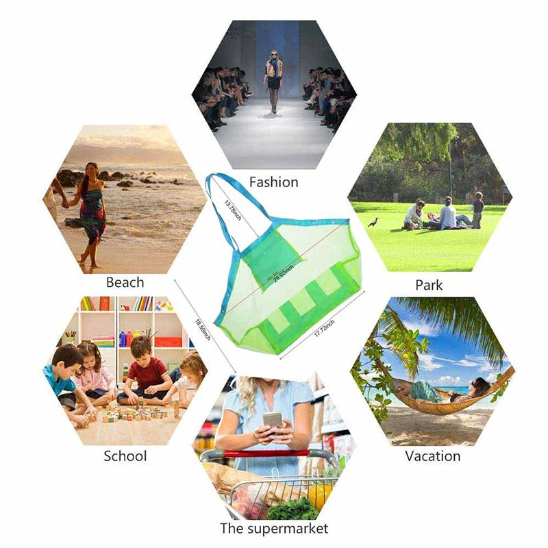 Sandy Tots Mesh Marvel: Versatile Beach & Toy Storage Bag - The Little Big Store