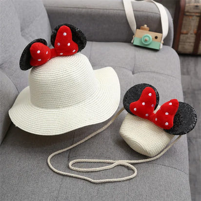 Sunshine Blossom Set: Summer Straw Hat and Handbag Ensemble for Girls - The Little Big Store