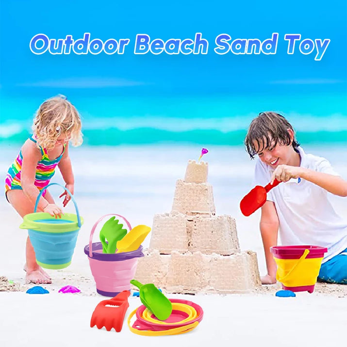Fold & Fun Telescopic Beach Bucket: Portable Sand Toy and Multi-Purpose Storage for Kids' Summer Adventure - The Little Big Store