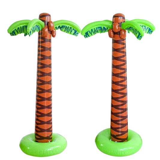 Tropical Paradise Inflatable Palm Trees: Large Beach Backdrop for Summer Luau and Pool Parties