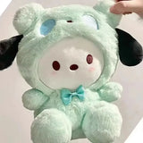 New Kawaii 25cm Sanrio Plush Toy Jade Dog Kuromi Dressing Doll Doll