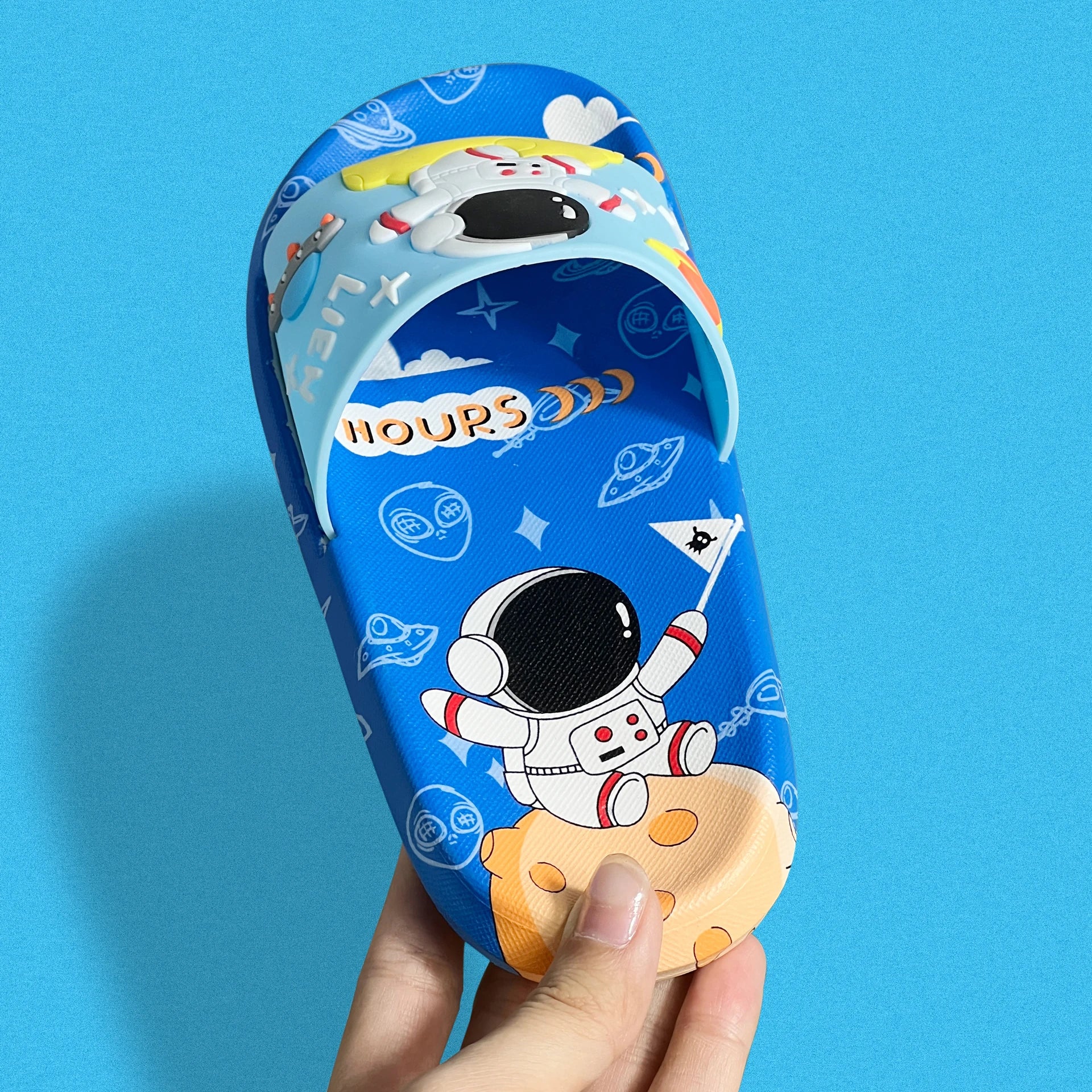 Cute Cartoon Astronaut Toddler Slippers for Boys and Girls Open-Toed Sandals - The Little Big Store