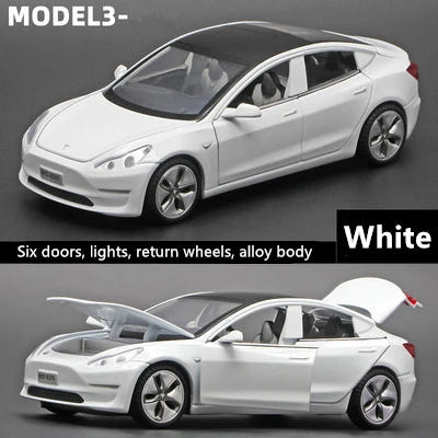 ⚡️ TeslaDream™ 2024 Model 3 Diecast Car – 1:32 Alloy Toy with Lights & Sound | High-Simulation Collectible Gift for Kids & Adults 🚗