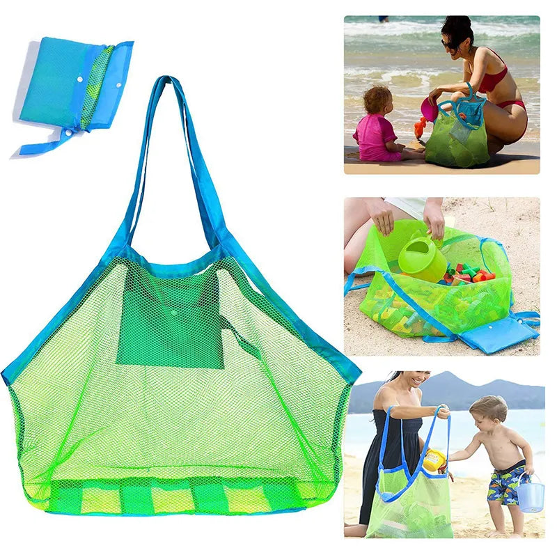 Sandy Tots Mesh Marvel: Versatile Beach & Toy Storage Bag