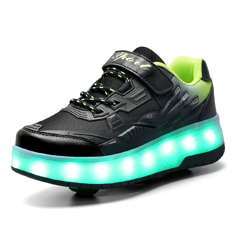 🌀 GlideX™ StreetRoll 2-in-1 Roller Sneakers 🛹👟 – Double Wheel Fun for Boys & Teens!