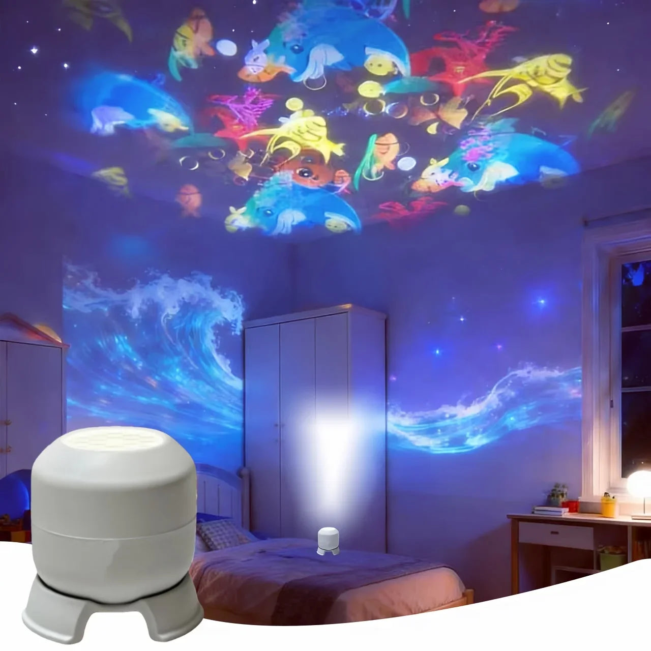 Galaxy Projection Lamp with Rotating Nebula Lights, Music Sync & Remote Control