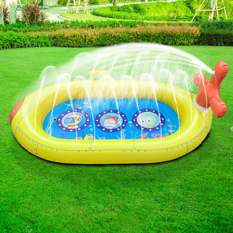 Splash & Sprinkle Oasis: 3-in-1 Swimming Pool, Splash Pad, and Sprinkler for Kids' Summer Water Park Fun!