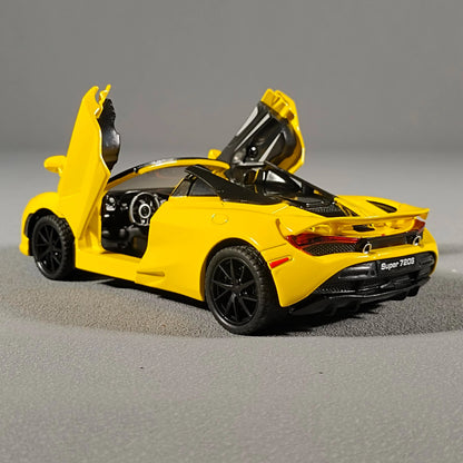 1:32 McLaren 720s Supercar Sports Alloy Diecast Model Car Sound And Light Pull Back Children Toys Cars Birthday Gifts With Kids