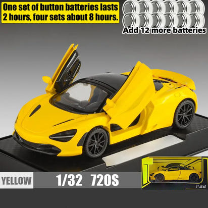 1:32 McLaren 720s Supercar Sports Alloy Diecast Model Car Sound And Light Pull Back Children Toys Cars Birthday Gifts With Kids