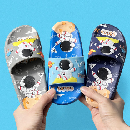Cute Cartoon Astronaut Toddler Slippers for Boys and Girls Open-Toed Sandals - The Little Big Store