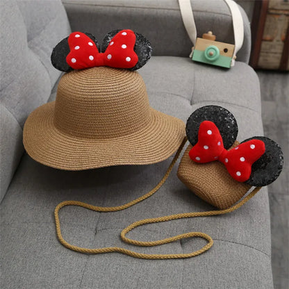 Sunshine Blossom Set: Summer Straw Hat and Handbag Ensemble for Girls - The Little Big Store