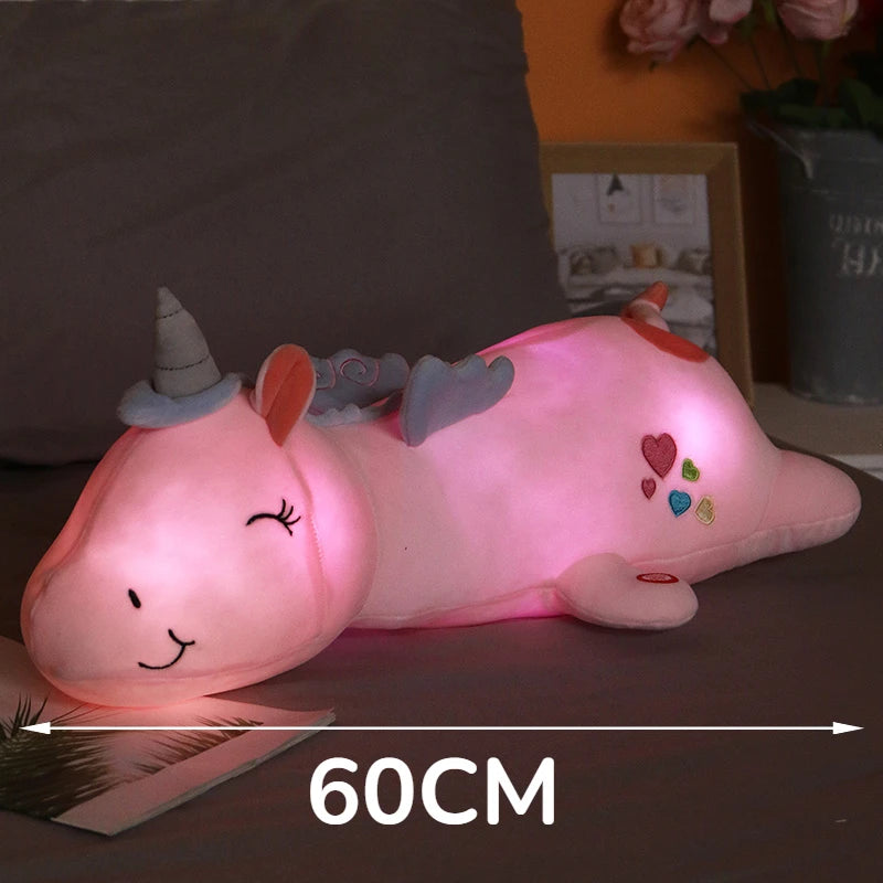Luminous Unicorn Magic: Glowing Rainbow Plush Delight! 🌈✨