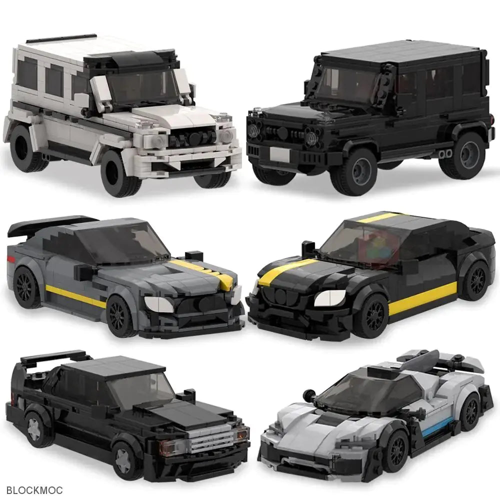 Brick Cars Mercedes Benz GTR C63, One G63 Maisha, Sharp E190 EVO, Sports Racing Car SUV Blocks Speed Master Racer Garage toy - The Little Big Store