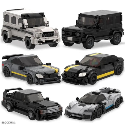 Brick Cars Mercedes Benz GTR C63, One G63 Maisha, Sharp E190 EVO, Sports Racing Car SUV Blocks Speed Master Racer Garage toy - The Little Big Store
