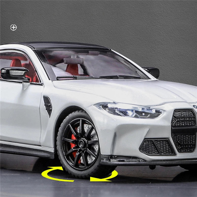 🚗 M4 G82 TurboDiecast™ 1:24 Alloy Sports Car with Lights & Sound ✨ – Realistic Racer for Kids & Collectors!