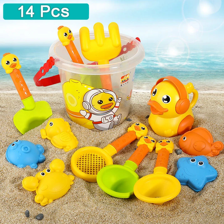 Sunny Sandcastle Fun: 18-Piece Beach Toy Set for Kids' Summer Adventures - The Little Big Store