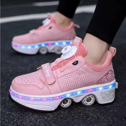 🌀 GlideX™ StreetRoll 2-in-1 Roller Sneakers 🛹👟 – Double Wheel Fun for Boys & Teens!