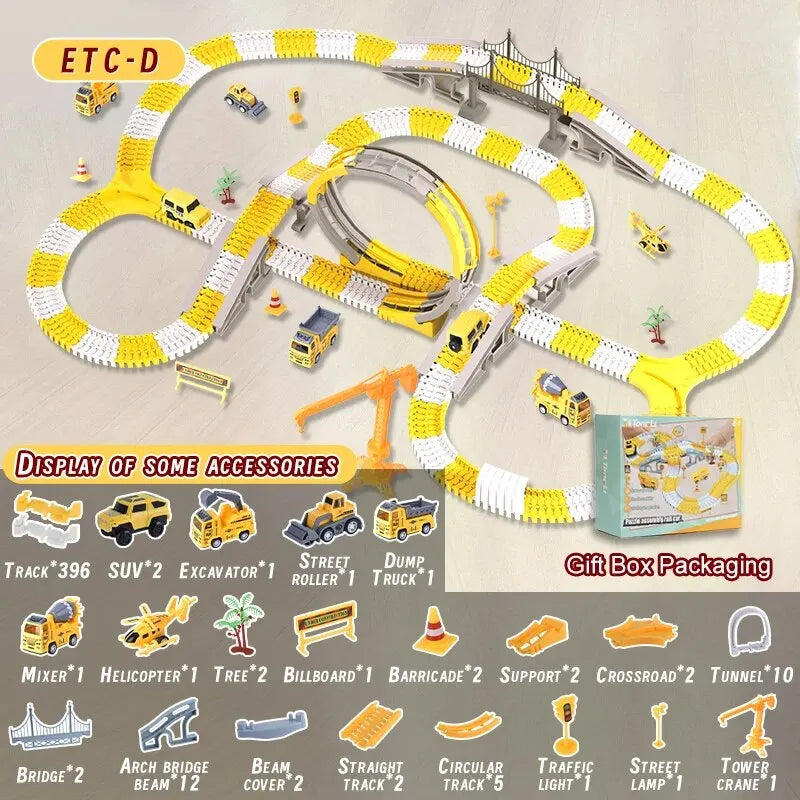 ElectroTrack Builders: Interactive Educational Toy Car Set