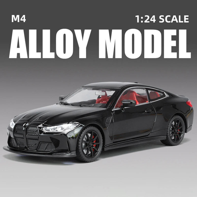 🚗 M4 G82 TurboDiecast™ 1:24 Alloy Sports Car with Lights & Sound ✨ – Realistic Racer for Kids & Collectors!