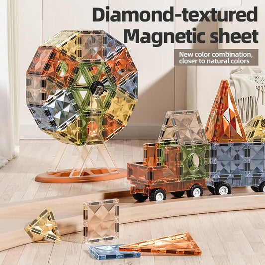 DazzleBricks: 4D Diamond Magnetic Building Blocks - Spark Creativity with Colorful Window Designs