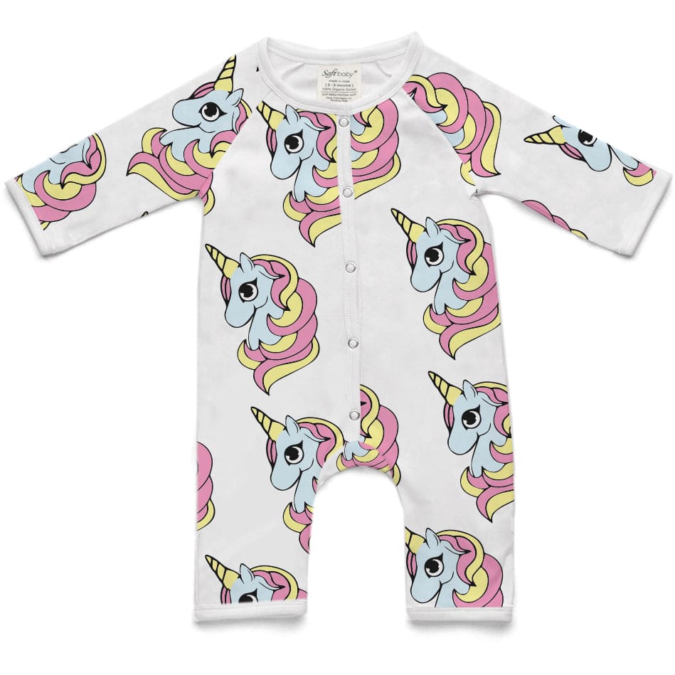 The Unicorn of Powdermint Path - Long Romper - 100% Organic - The Little Big Store