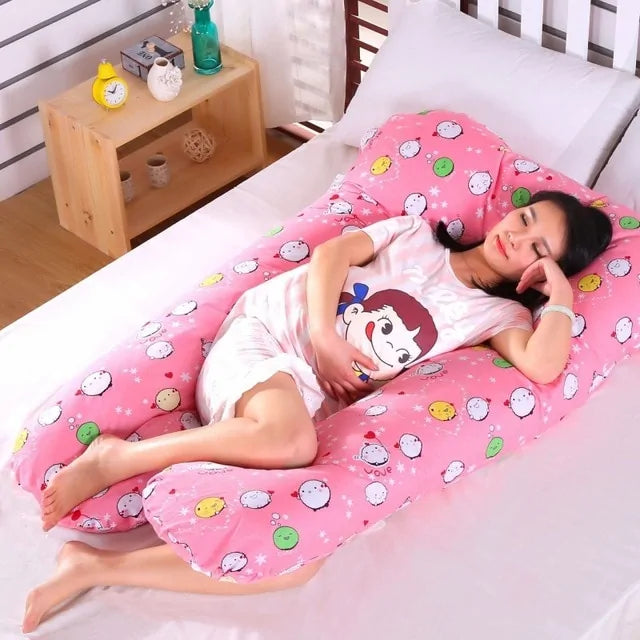 Sleeping Support Pillow For Pregnant Women Body PW12 100% Cotton Rabbit Print U Shape Maternity Pillows Pregnancy Side Sleepers - The Little Big Store