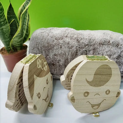 Wooden Baby Tooth Storage Box for Kids - The Little Big Store
