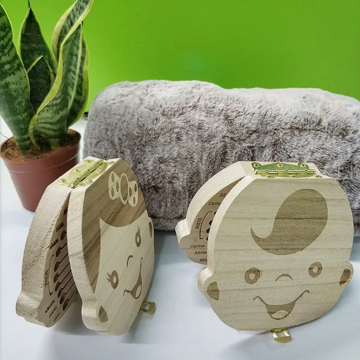 Wooden Baby Tooth Storage Box for Kids - The Little Big Store