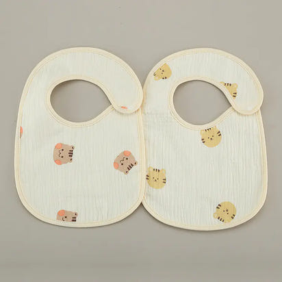 TinyTidy™ Cotton Bib – Ultra-Soft, Waterproof Gauze for Mess-Free Meals