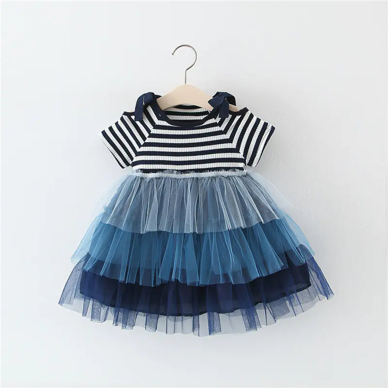 👑 RuffleRoyale™ Girls’ Summer Princess Dress 💖 – Layered Elegance for Little Fashionistas