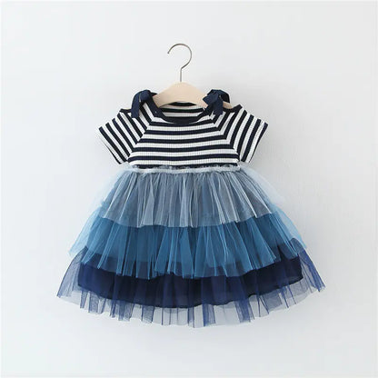 👑 RuffleRoyale™ Girls’ Summer Princess Dress 💖 – Layered Elegance for Little Fashionistas