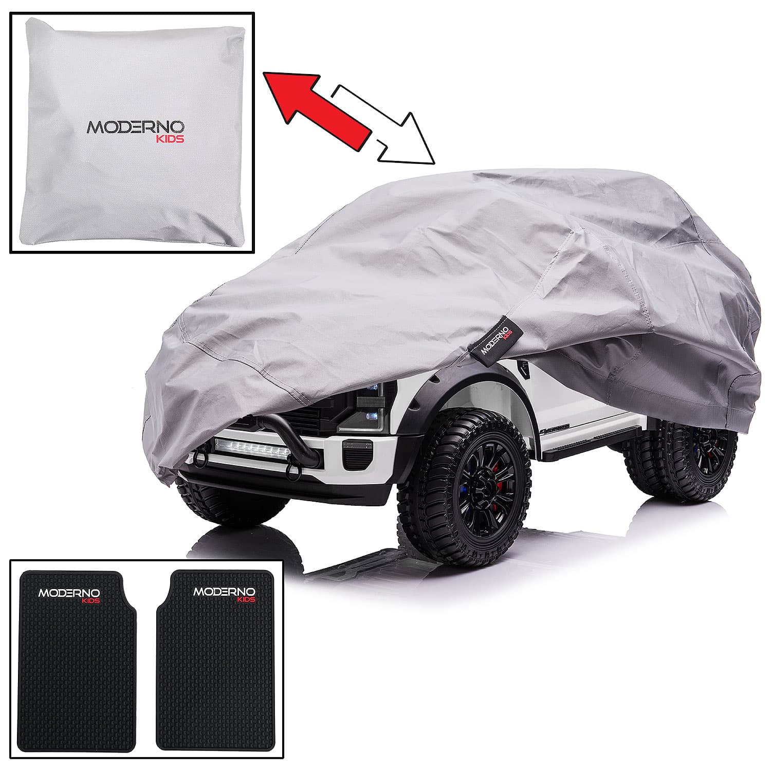 Ford F450 Custom Edition 24V Kids Ride-On Car Truck with R/C Parental Remote | White - The Little Big Store