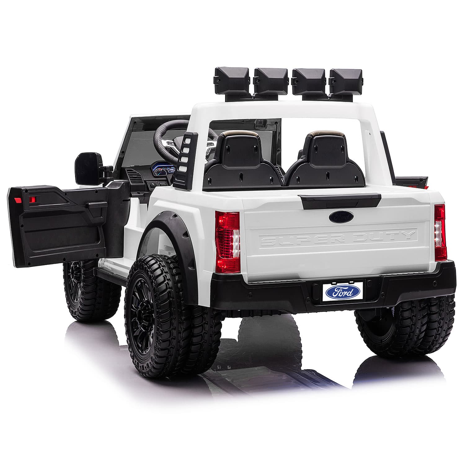 Ford F450 Custom Edition 24V Kids Ride-On Car Truck with R/C Parental Remote | White - The Little Big Store