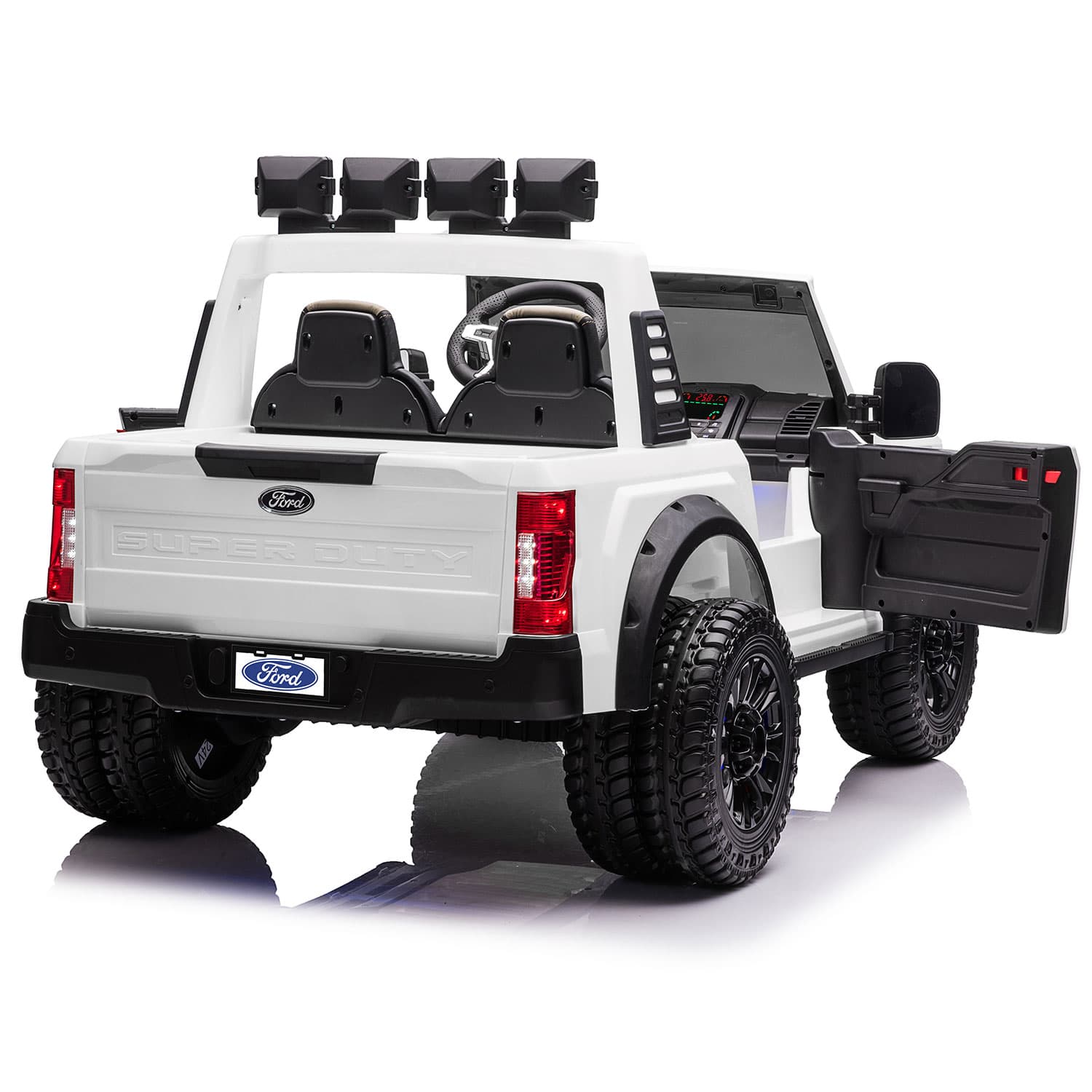 Ford F450 Custom Edition 24V Kids Ride-On Car Truck with R/C Parental Remote | White - The Little Big Store