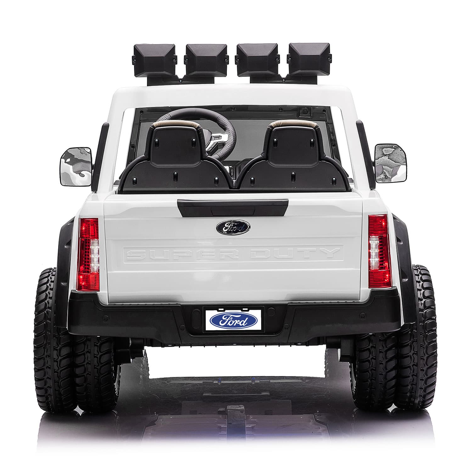 Ford F450 Custom Edition 24V Kids Ride-On Car Truck with R/C Parental Remote | White - The Little Big Store