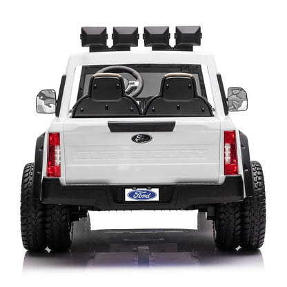 Ford F450 Custom Edition 24V Kids Ride-On Car Truck with R/C Parental Remote | White - The Little Big Store