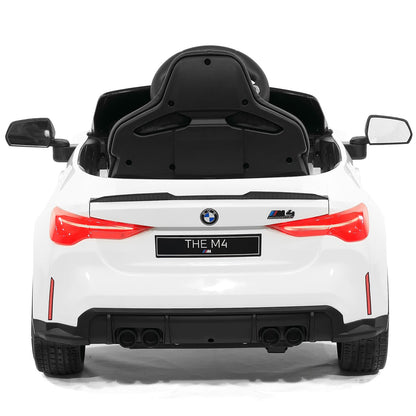 BMW M4 12V Kids Ride-On Car with R/C Parental Remote | White - The Little Big Store