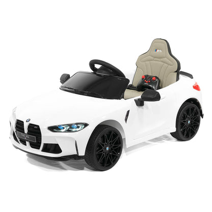 BMW M4 12V Kids Ride-On Car with R/C Parental Remote | White - The Little Big Store