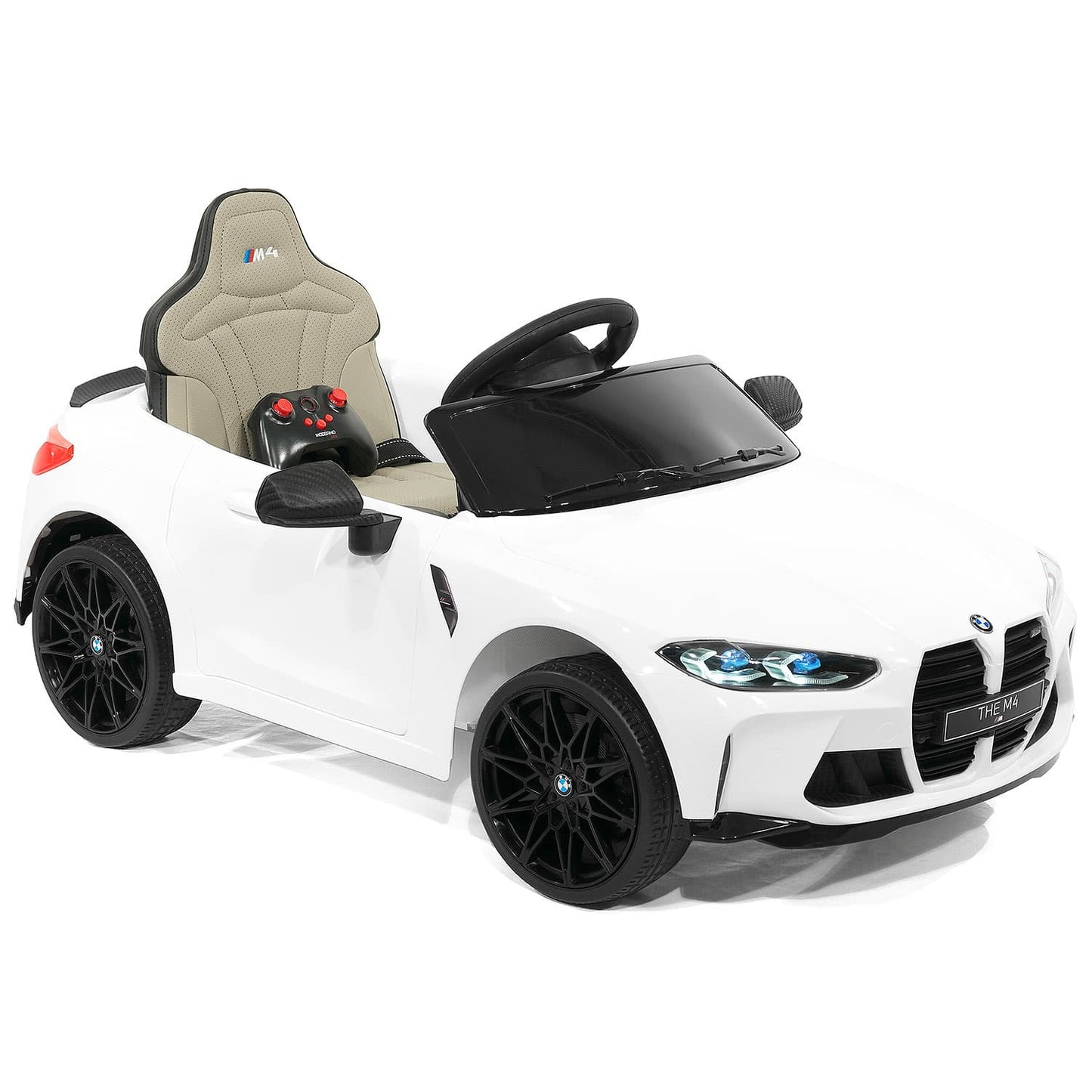 BMW M4 12V Kids Ride-On Car with R/C Parental Remote | White - The Little Big Store
