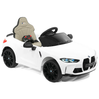 BMW M4 12V Kids Ride-On Car with R/C Parental Remote | White - The Little Big Store