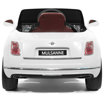 Bentley Mulsanne 12V Kids Ride on Car with Parental Remote Control | White - The Little Big Store