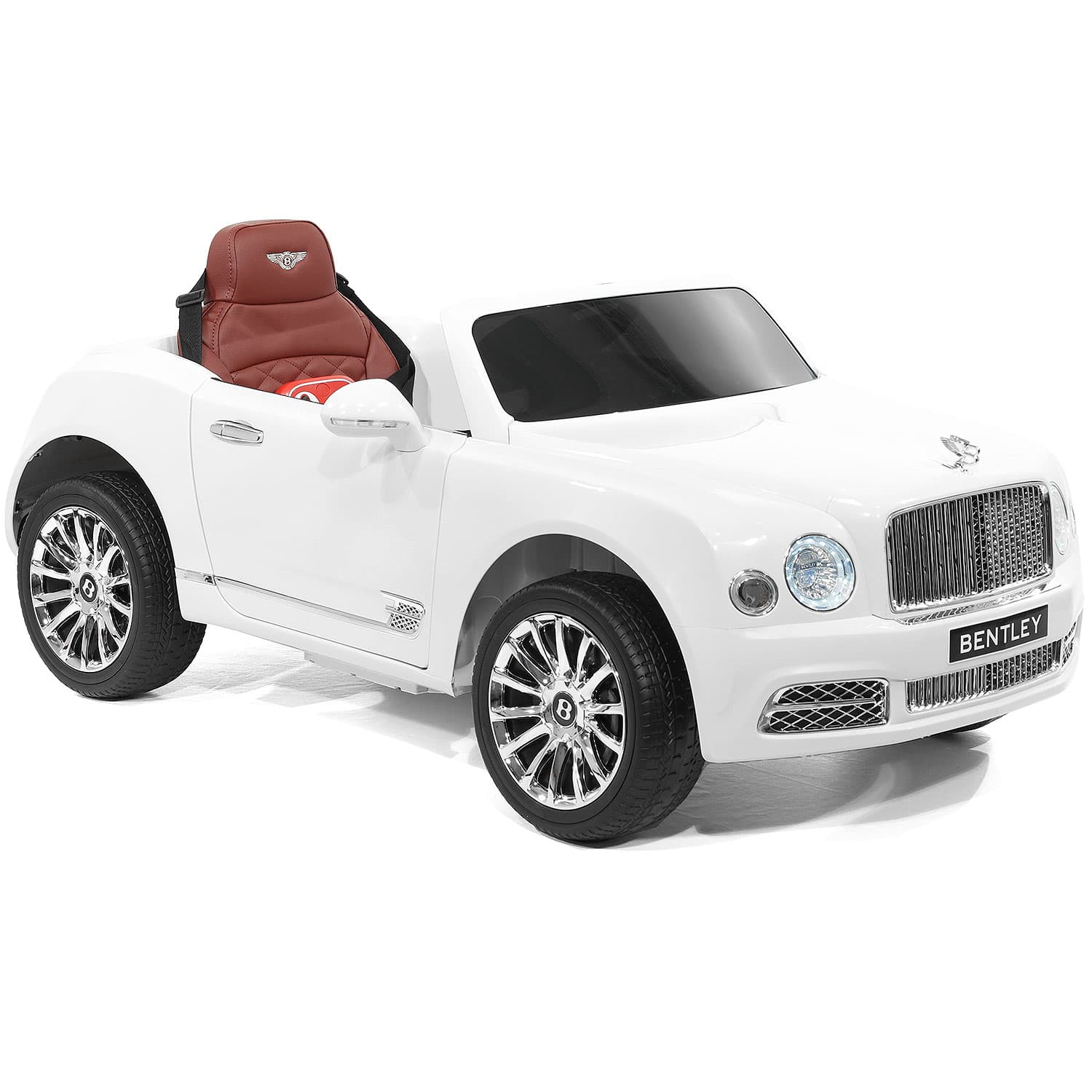 Bentley Mulsanne 12V Kids Ride on Car with Parental Remote Control | White - The Little Big Store