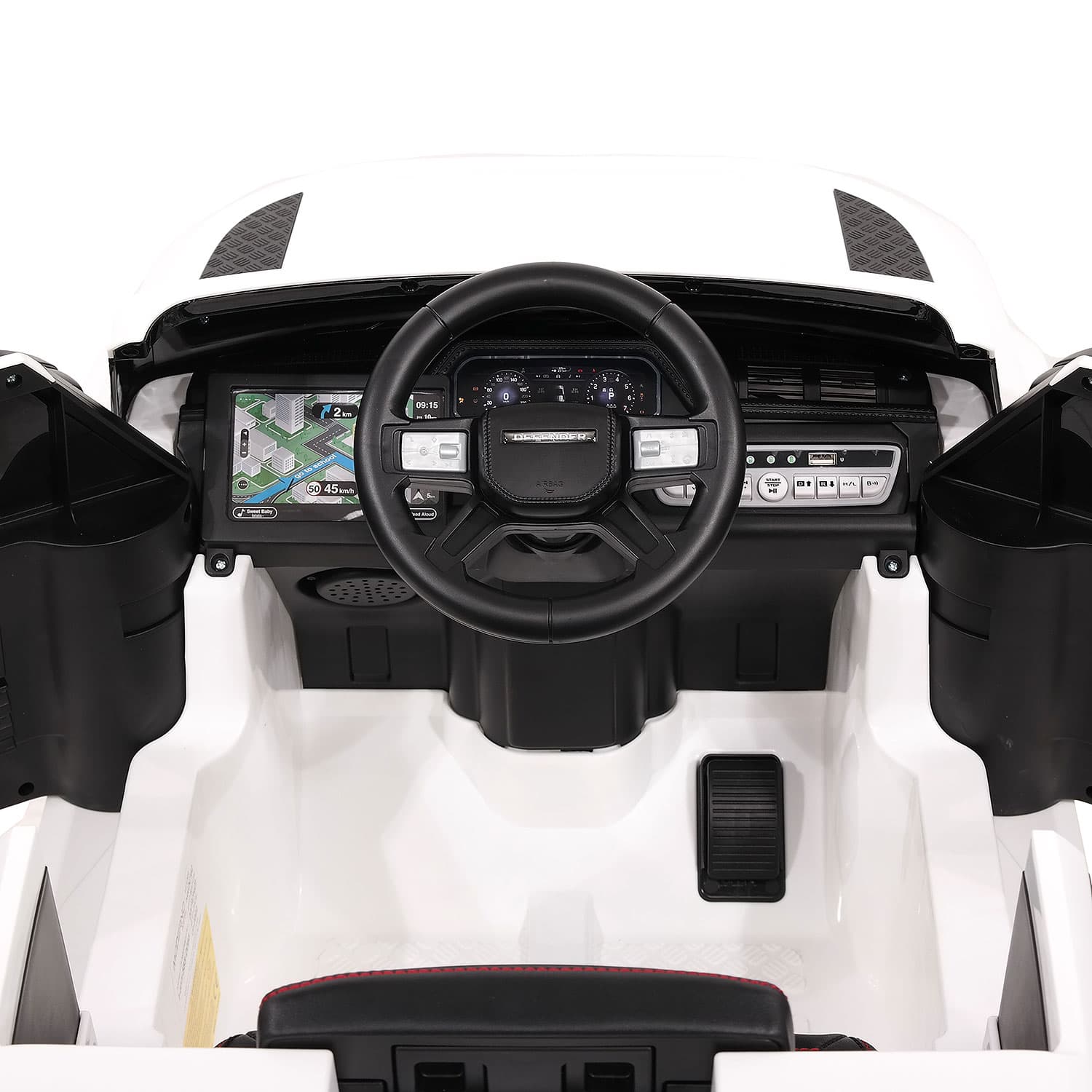 Land Rover Defender 12V Kids Ride-On Car with R/C Parental Remote | White - The Little Big Store