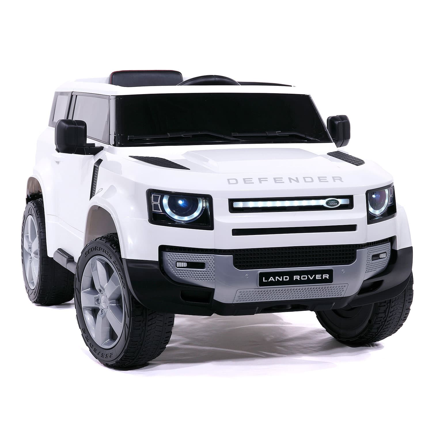 Land Rover Defender 12V Kids Ride-On Car with R/C Parental Remote | White - The Little Big Store