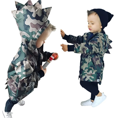 Camouflage Dinosaur Hooded Jacket for Boys - The Little Big Store