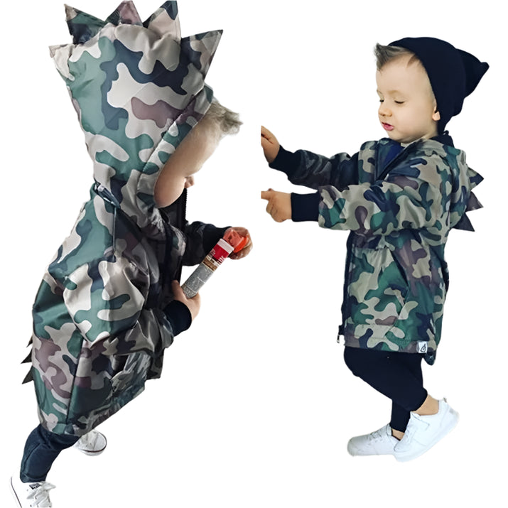 Camouflage Dinosaur Hooded Jacket for Boys - The Little Big Store