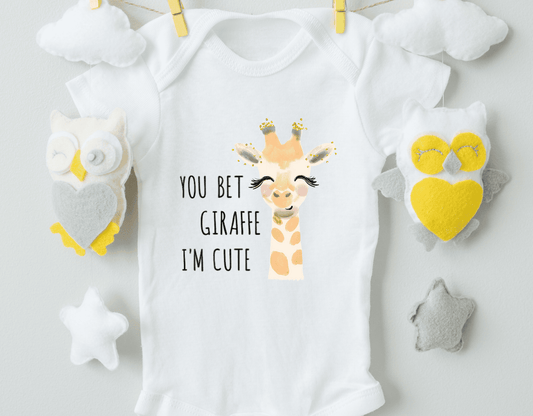 You Bet Giraffe I'm Cute/Cotton Baby Bodysuit - The Little Big Store